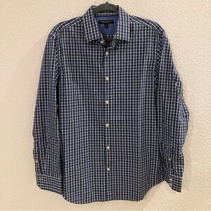 Banana Republic Navy and White Plaid Shirt